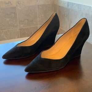 Marc Fisher Black Suede Wedges